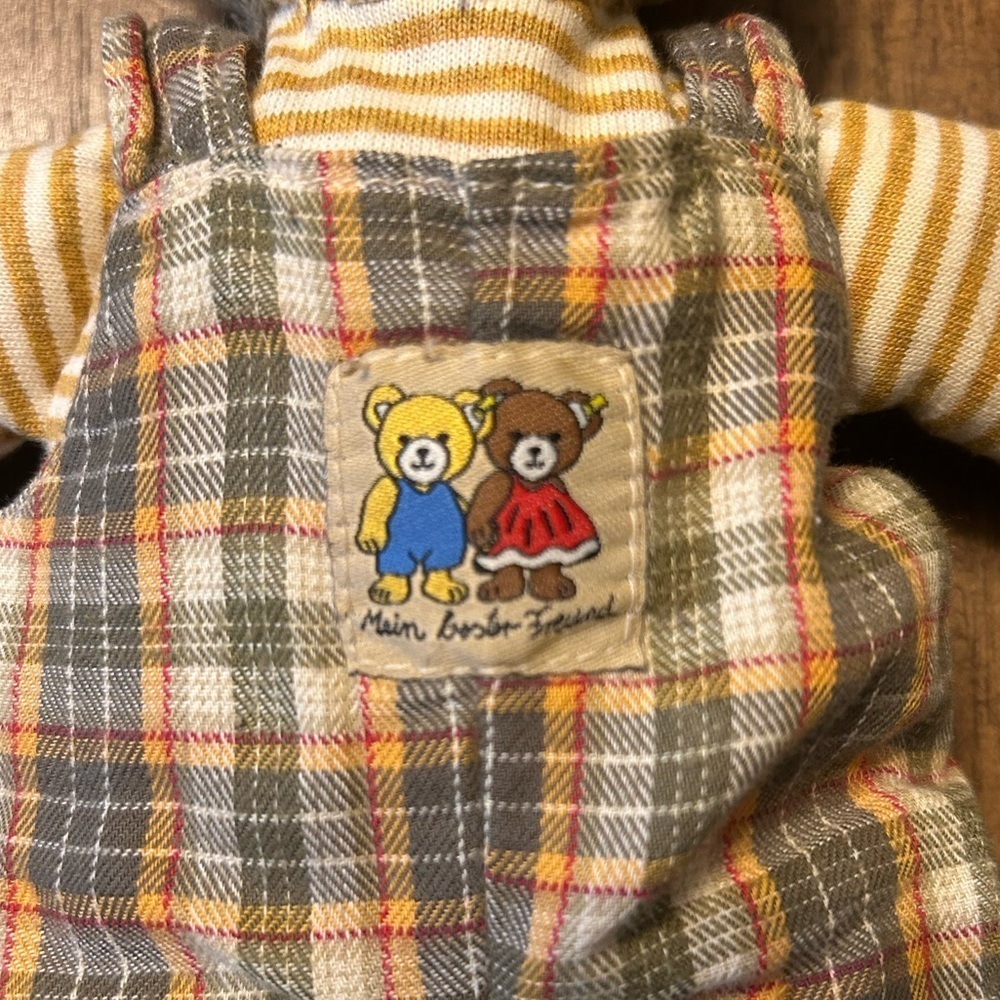 Steiff Baby Teddy Bear Stripes Overalls “Mein Bester Freund” Stuffed Animal - Picture 2 of 5